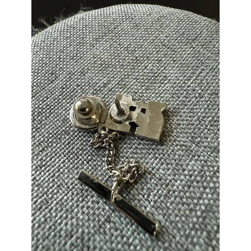 Vintage Silver Tone Turquoise Tie Tac Southwestern Western Boho